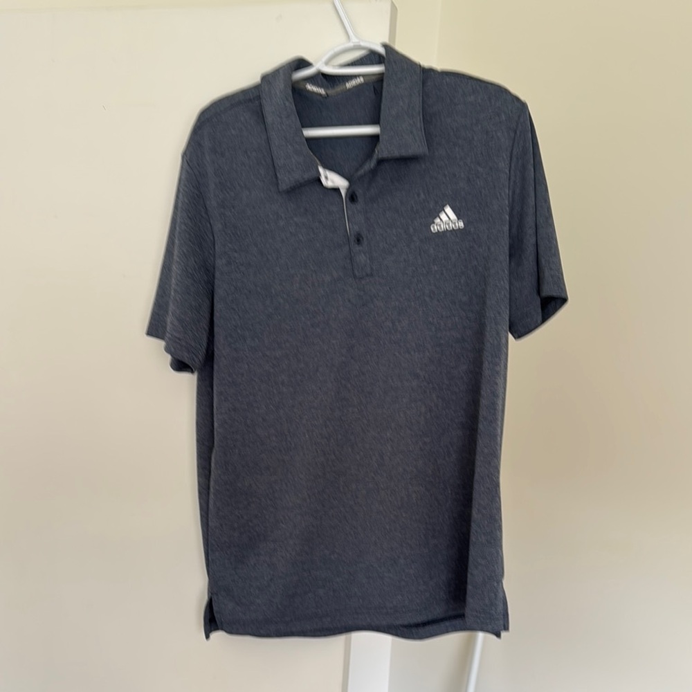 Adidas Gray Polo Shirt Athletic Performance